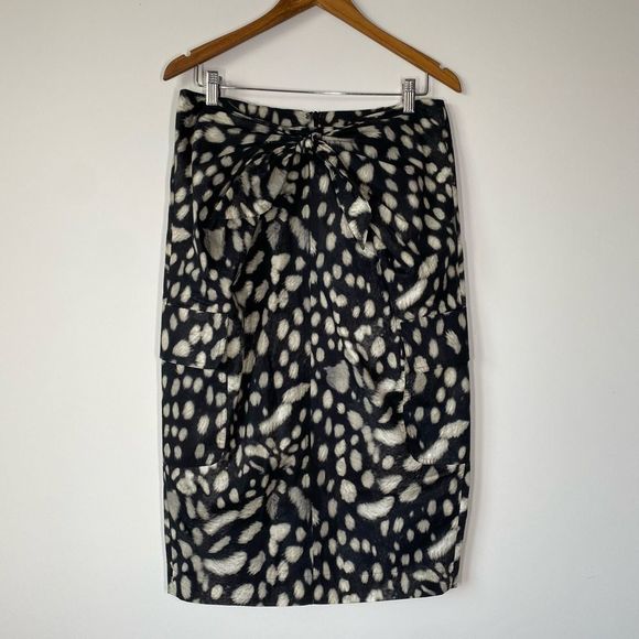 MaxMara Cargo Tie Front Midi Skirt Sz 12 - Picture 1 of 14